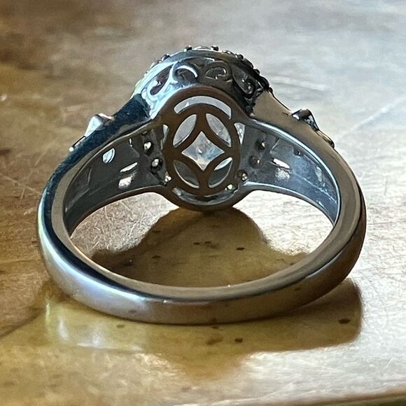 Natural Rainbow Moonstone Sterling Silver Ring Size 6 - Picture 5 of 9